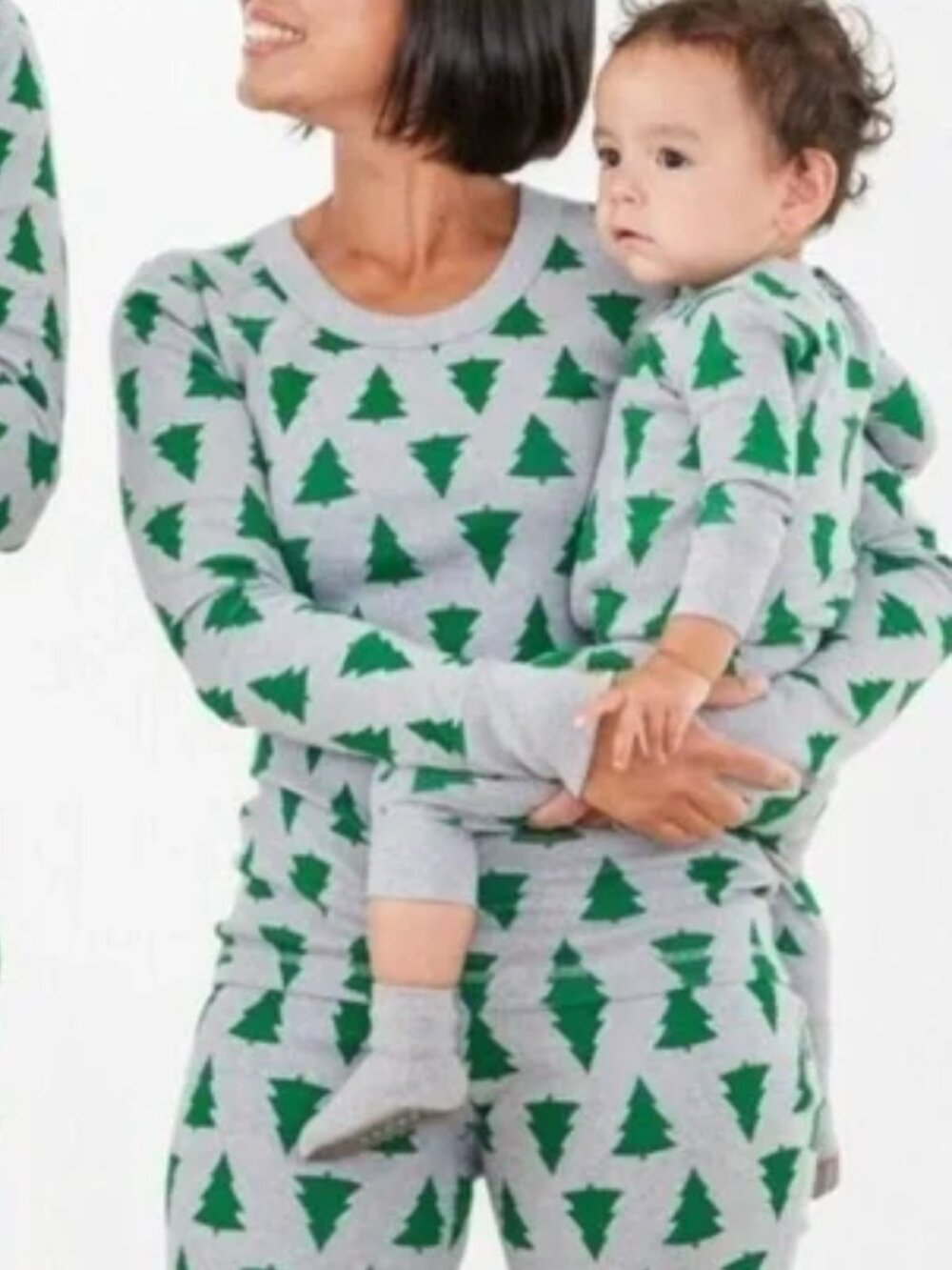 Hanna Andersson Women's Grey Tannenbaum Christmas Tree Print Pajama Top Size M